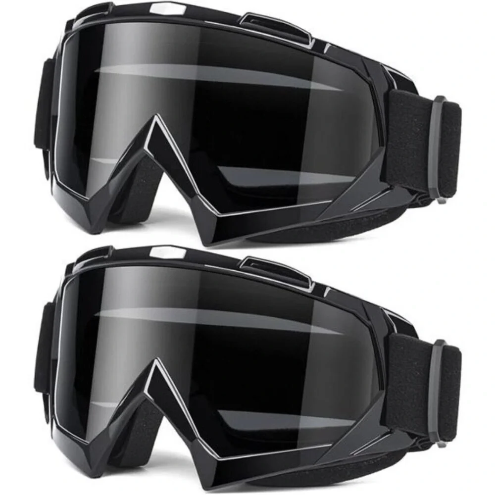 Adult Dirt Bike Goggles, 2-Pack ATV Motorcycle Goggles for Men & Women NEW
